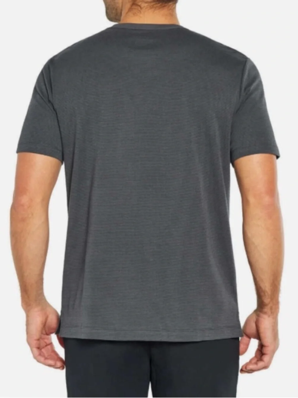 Banana Republic Men XXL Gray Striped Short Sleeve Luxe Touch Performance Tee